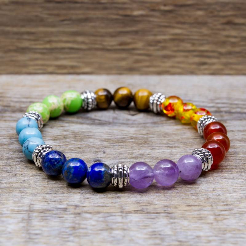 Bracelet Chakras Lithoth Rapie Pierre Naturelle