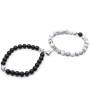 Bracelets de Couple Onyx et Howlite