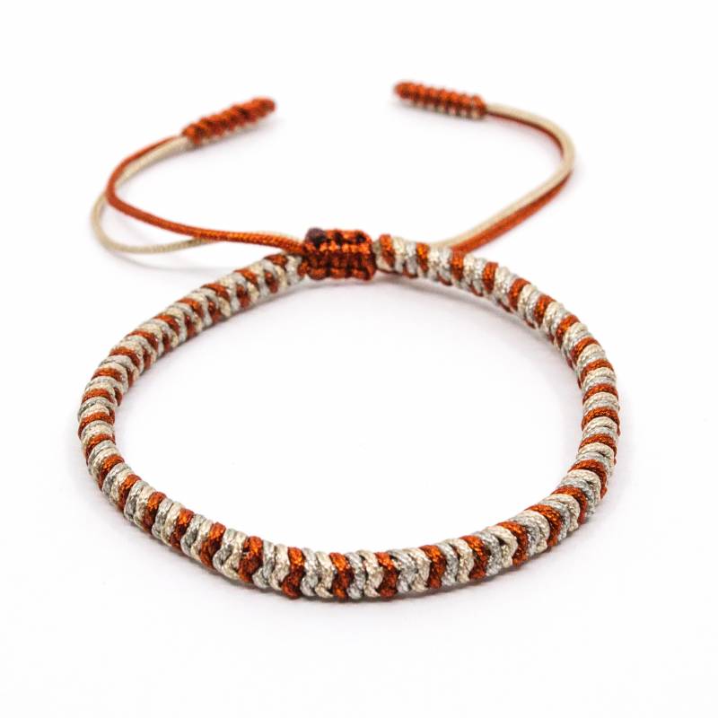 Braccialetto portafortuna tibetano rosso e bianco