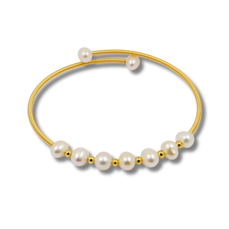 Bracciale di perle d'acqua dolce in oro
