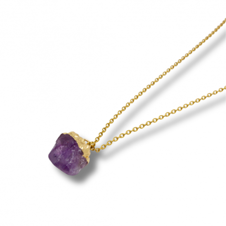 Collana d'oro con pietra di ametista Collana d'oro con pietra di ametista