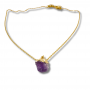 Collier Doré avec Pierre d’Améthyste