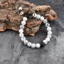 Einstellbares Howlite Pierre Lava Armband