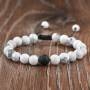 Einstellbares Howlite Pierre Lava Armband