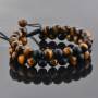 Armband Tiger Auge Geflochten Onyx Mat Geflecht-Lithotherapie