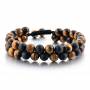 Armband Tiger Auge Geflochten Onyx Mat Geflecht-Lithotherapie