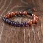 Armband Holz Perlen und Amethyst Lithotherapie