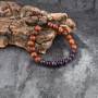 Armband Holz Perlen und Amethyst Lithotherapie