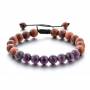 Armband Holz Perlen und Amethyst Lithotherapie