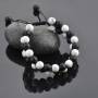 Armband Howlite Onyx Mat Geflochtene Lithotherapie