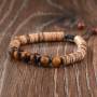 Bracelet Perles De Noix De Coco Œil De Tigre