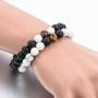 Armband Duo Howlite Onyx Tiger Auge Lithotherapie Paar