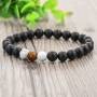 Armband Duo Howlite Onyx Tiger Auge Lithotherapie Paar