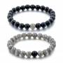 Armband Duo Labradorite Onyx Schwarz Lithotherapie Paar