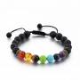 Bracelet 7 Chakras Pierre De Lave Lithothérapie Naturelle