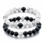 Duo Howlite Onyx Armband 8 mm Lithotherapie