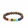 Armband 7 Chakras Matt Tiger Auge