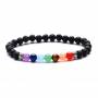 Pierre De Lava 7 Chakras bracciale da 6 mm
