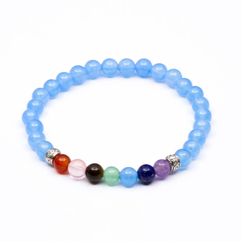 Bracelet Bleu 7 Chakras 6 mm