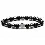 Armband Croix Bicolore Hematite Onyx Schwarz